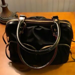MZ Wallace nylon with leather trim satchel bag